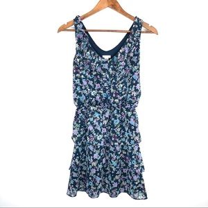 Xhilaration Navy Blue Floral Print Spring Dress